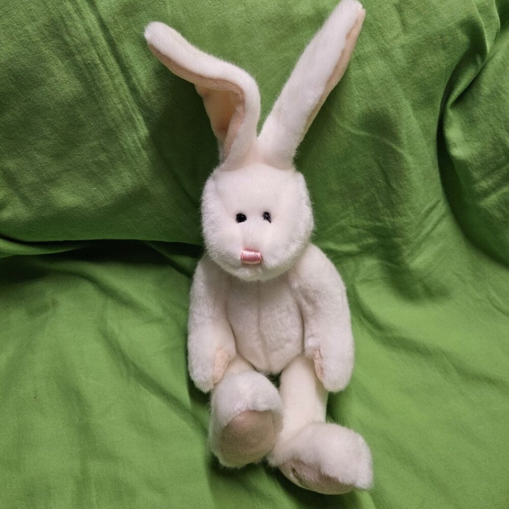Godiva White Easter Bunny Rabbit Poseable Ears Plush Stuffed Animal